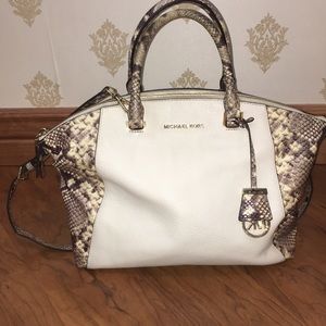 Michael Kors large leather Riley pebbled satchel